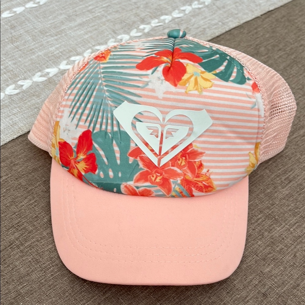 Roxy Kids Floral Pink Trucker Hat